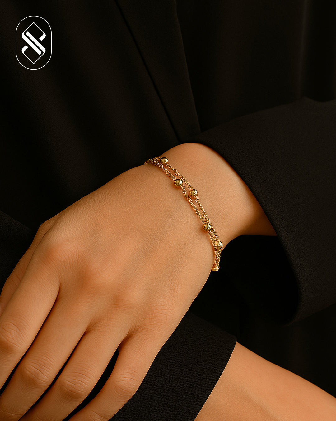 18k gold plated virile two-layer bracelet اسوارة فيرلي