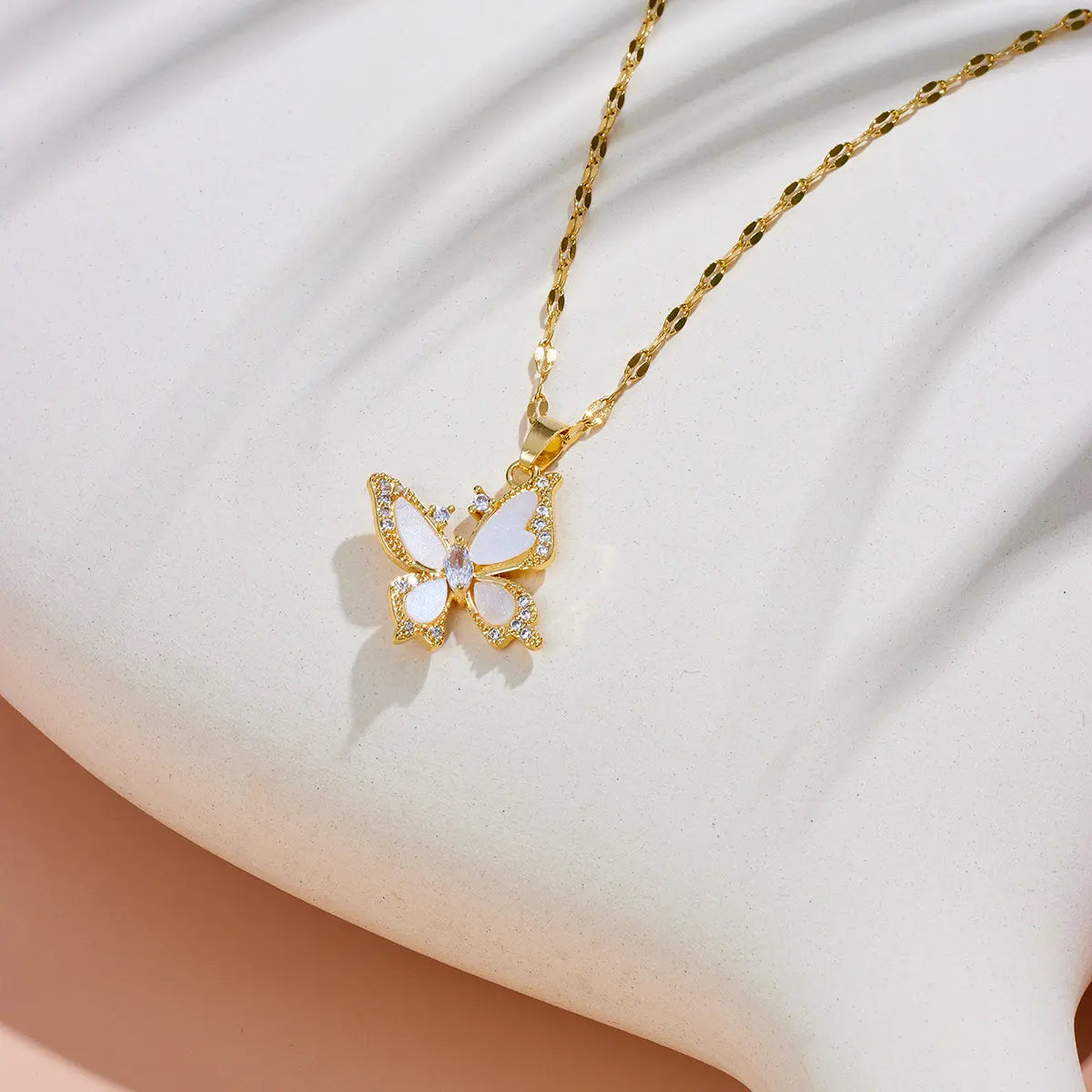 Bijou Papillon 18k gold plated necklace سنسال جوهرة الفراشة