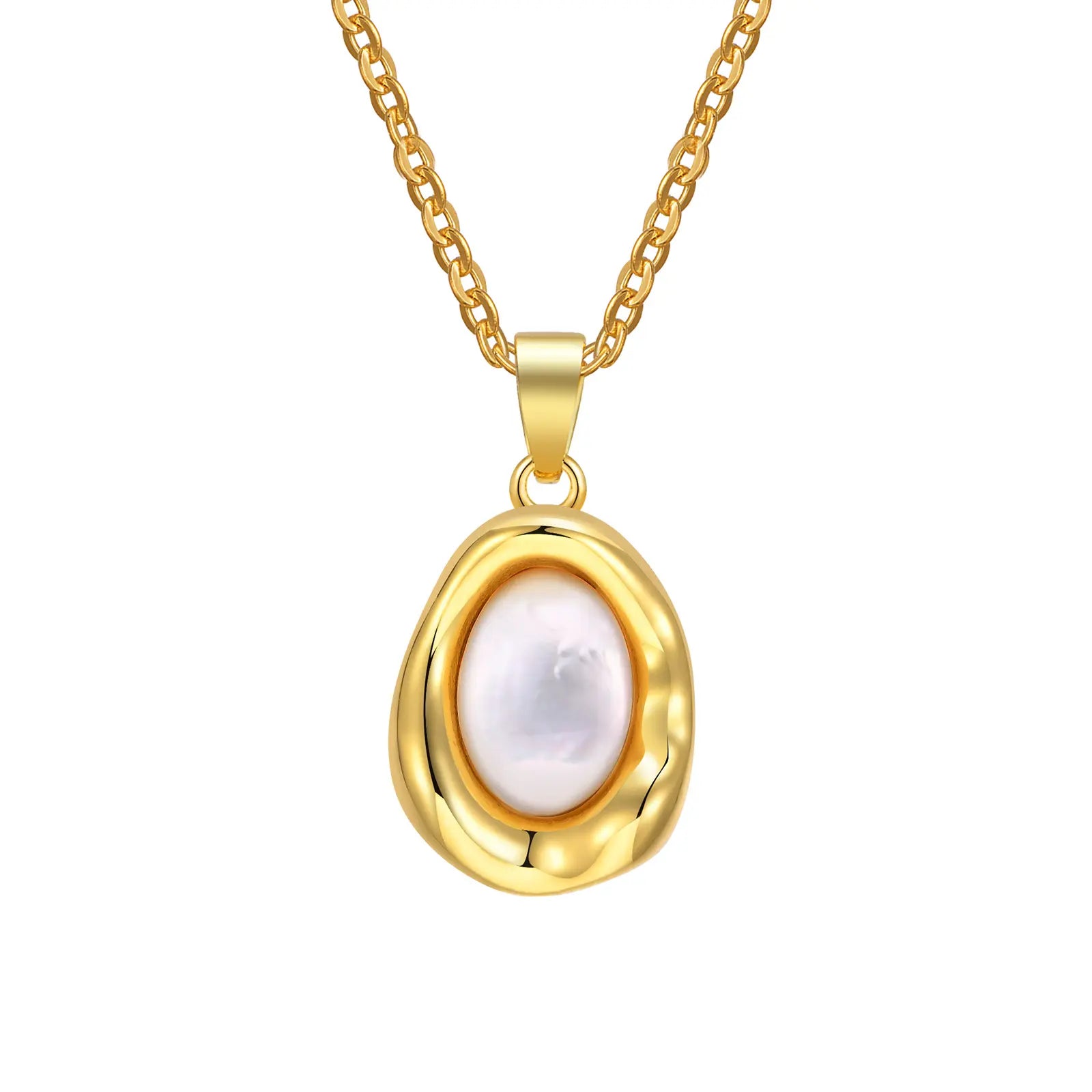 18k Gold Plated Luna Pearl Necklace سنسال لونا بيرل