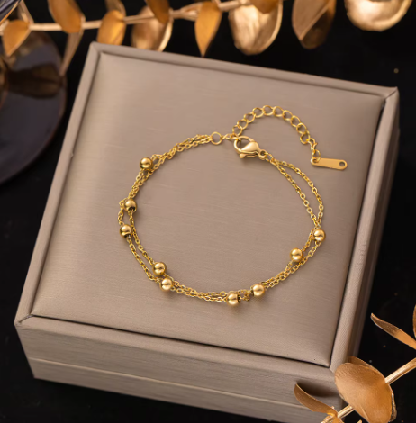 18k gold plated virile two-layer bracelet اسوارة فيرلي